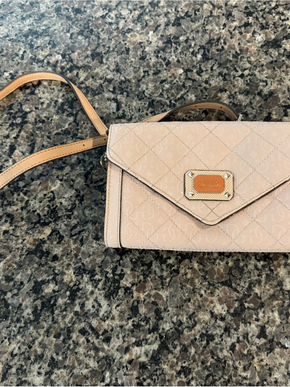 Quilted Blush Crossbody Bag by Guess